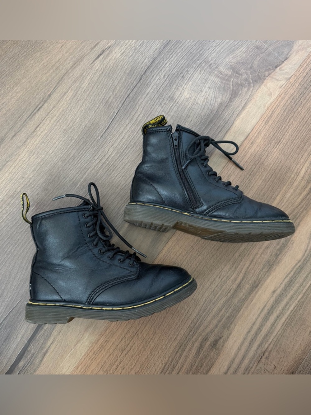 Dr. Martens Youth Brooklee Black High Top Lace & Zip Leather Boots Size 10c - Picture 4 of 9